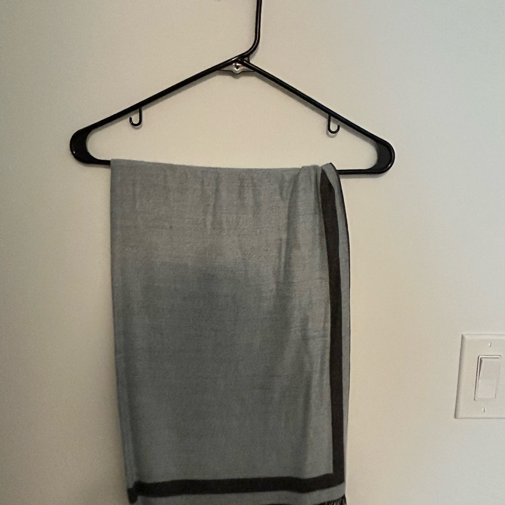 Gray Cashmere Shawl/Blanket/Wrap Doublesided